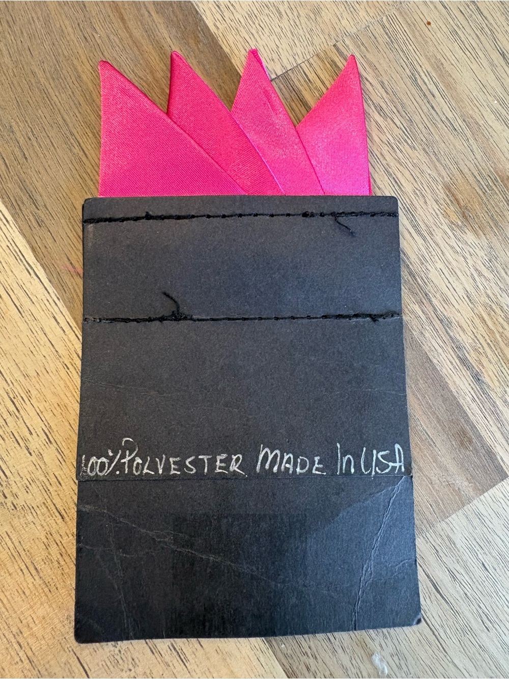 Men's Hot Pink Polyester Pocket Square - Made in USA